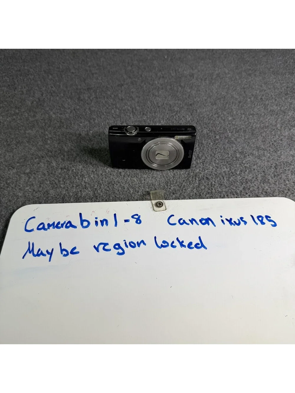 Canon IXUS 185 Digital Camera 20MP Black 8X Zoom Compact Point Shoot Untested